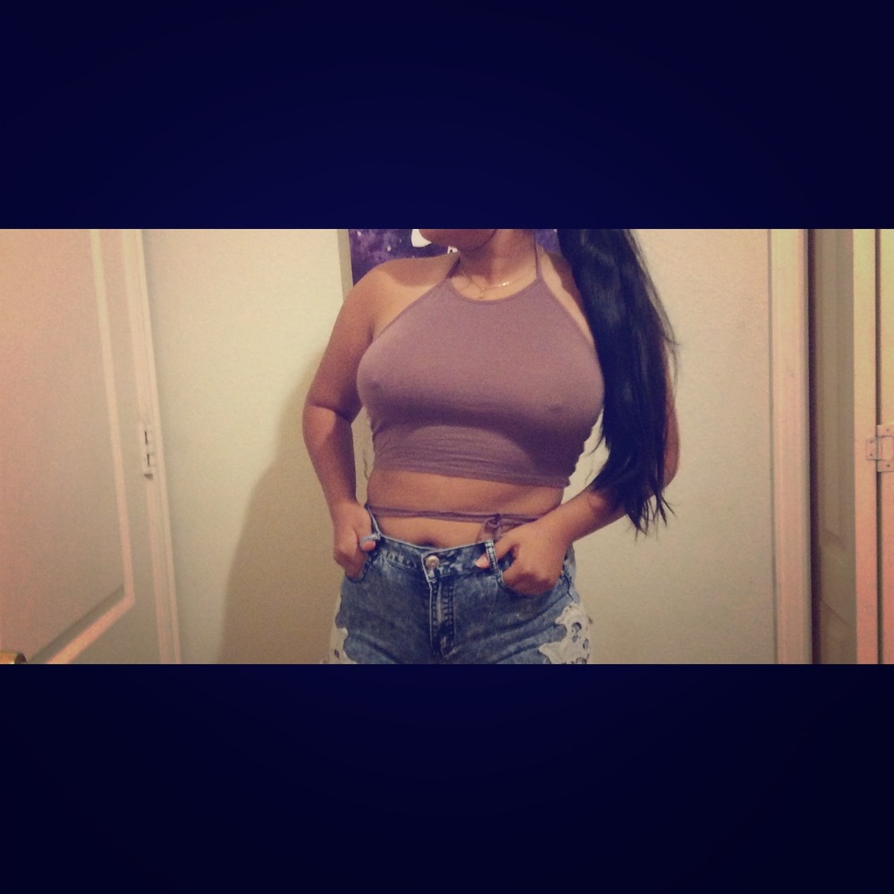 Mauve brown crop top